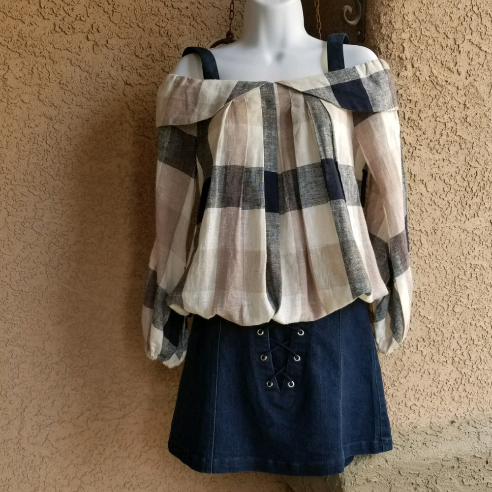 Lace Front Denim Skirt